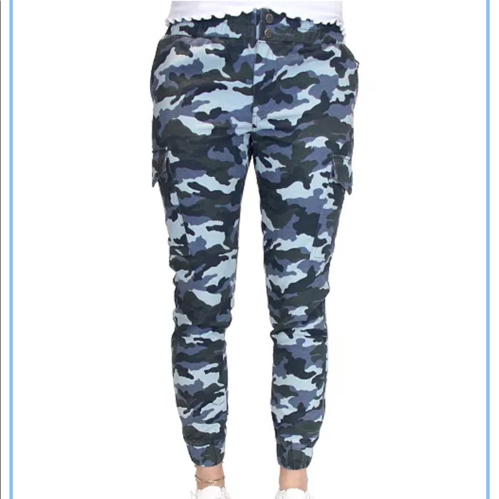 Blue Camo Army Jogger Pants